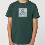 PFT Logo - SSSQUARE - Light Ocean | T-Shirt | Kids | Crewneck Short Sleeve | 155gsm Medium Fit | Glazed Green