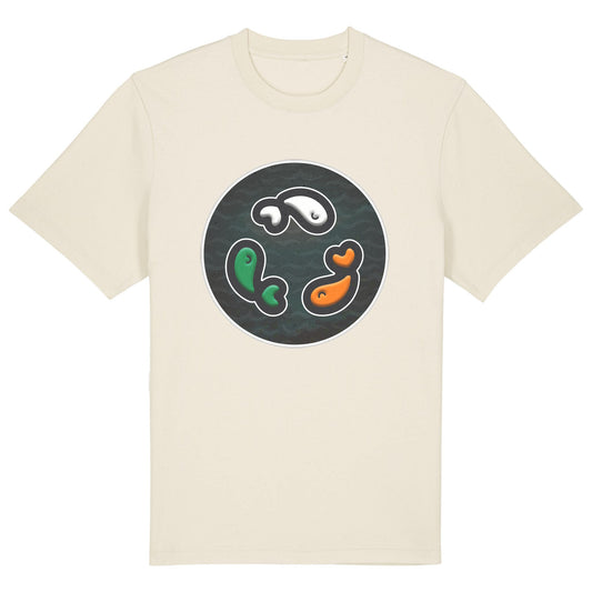 PFT Fish - Circle - Dark | T-Shirt | Adult | Crewneck Short Sleeve | 215gsm Relaxed Fit | Natural Raw