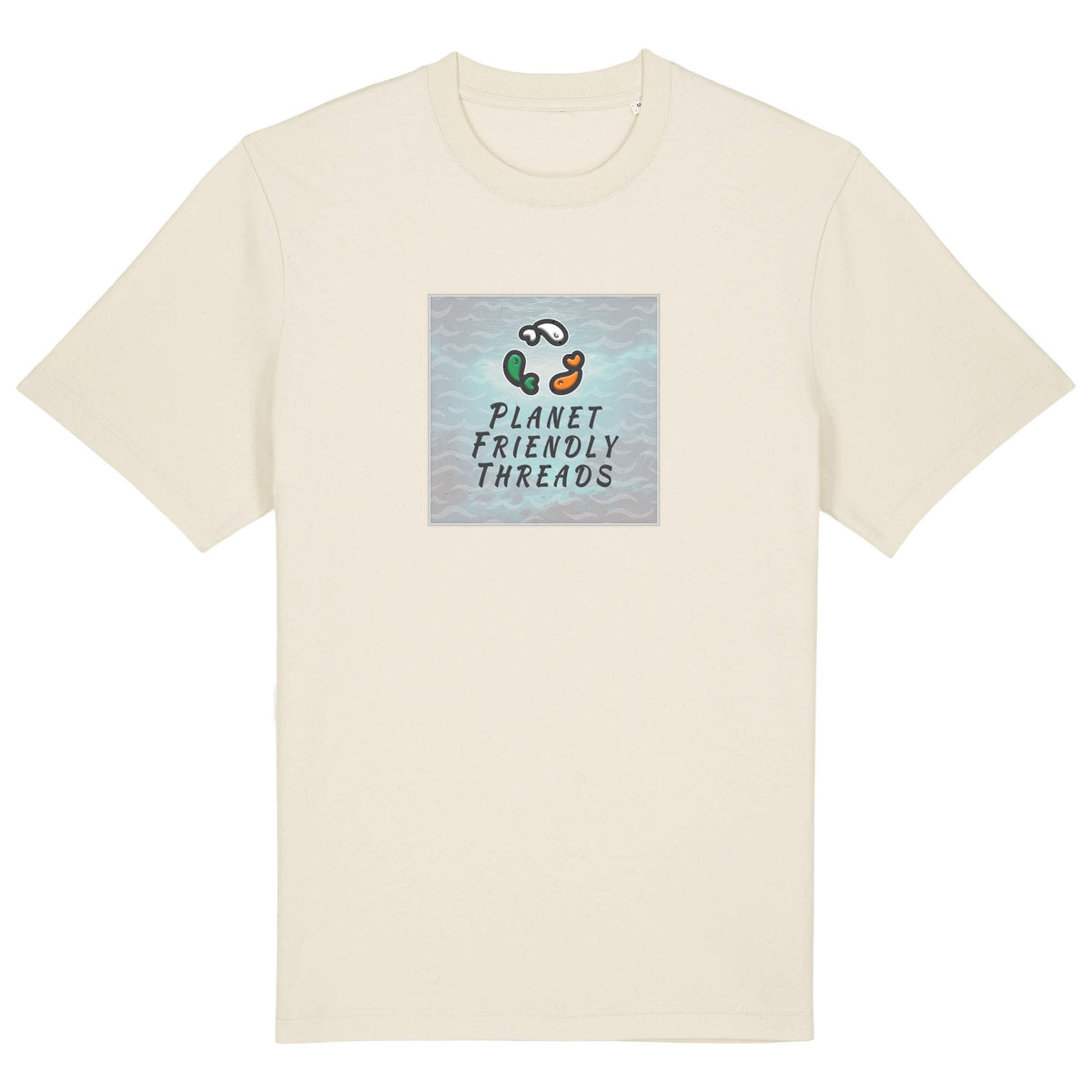 PFT Logo - SSSQUARE - Light Ocean | T-Shirt | Adult | Crewneck Short Sleeve | 215gsm Relaxed Fit | Natural Raw