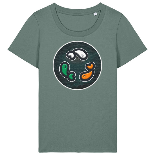 PFT Fish - Circle - Dark | T-Shirt | Adult | Ladies Short Sleeve | 155gsm Fitted | Green Bay
