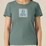 PFT Logo - SSSQUARE - Light Ocean | T-Shirt | Adult | Ladies Short Sleeve | 155gsm Fitted | Green Bay