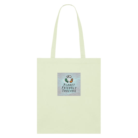 Planet Friendly Logo - Square - Ocean Light | Other | Adult | Tote Bag | 160gsm | Stem Green