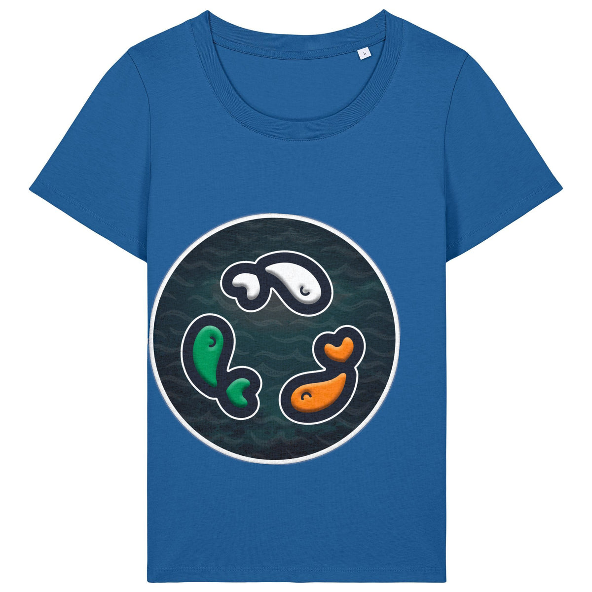 PFT Fish - Circle - Dark | T-Shirt | Adult | Ladies Short Sleeve | 155gsm Fitted | Royal Blue