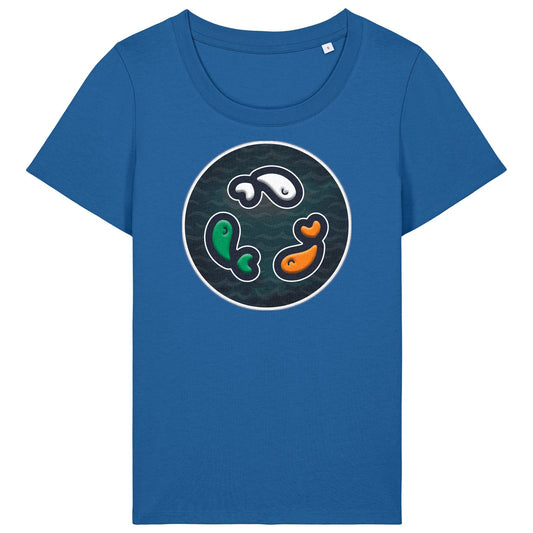 PFT Fish - Circle - Dark | T-Shirt | Adult | Ladies Short Sleeve | 155gsm Fitted | Royal Blue