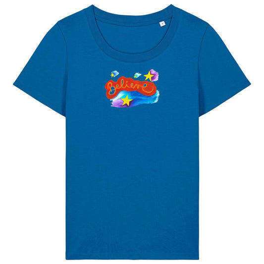Believe 2 | T-Shirt | Adult | Ladies Short Sleeve | 155gsm Fitted | Royal Blue