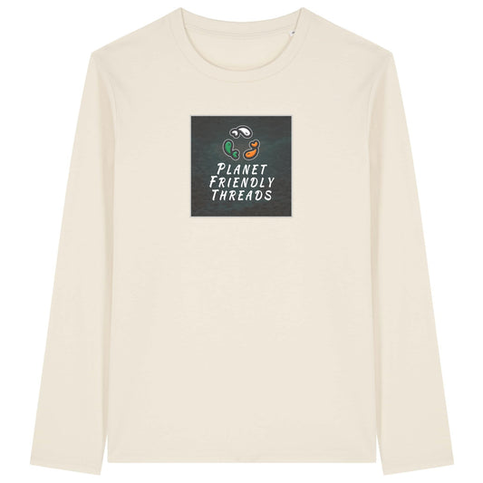 PFT Logo - dark | T-Shirt | Adult | Crewneck Long Sleeve | 180gsm Medium Fit | Natural Raw