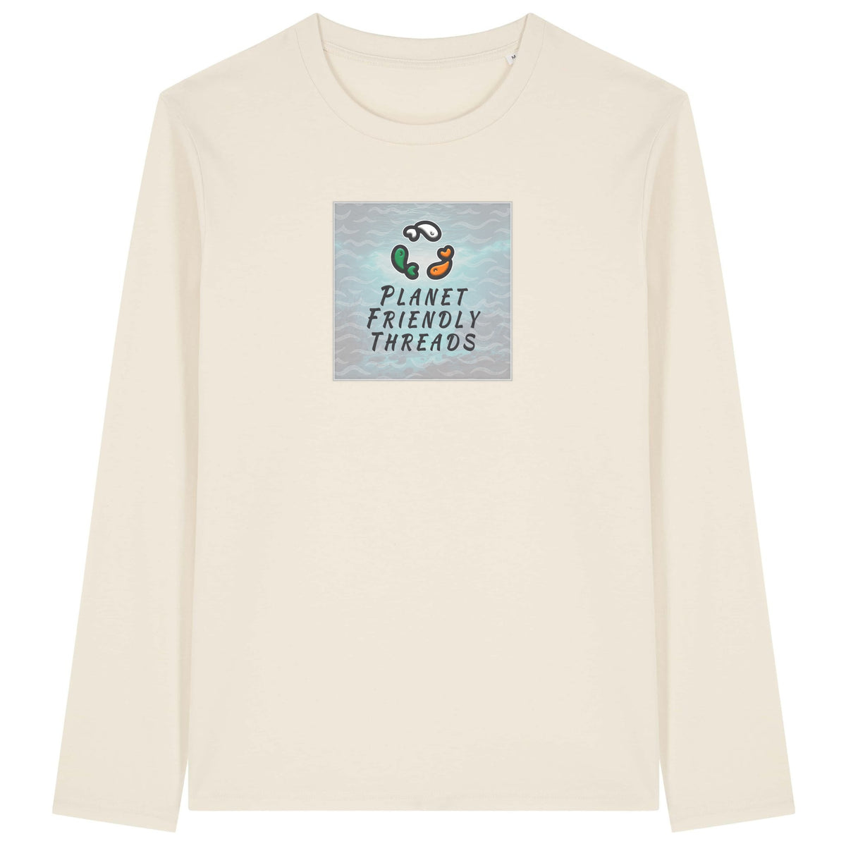 PFT Logo - SSSQUARE - Light Ocean | T-Shirt | Adult | Crewneck Long Sleeve | 180gsm Medium Fit | Natural Raw
