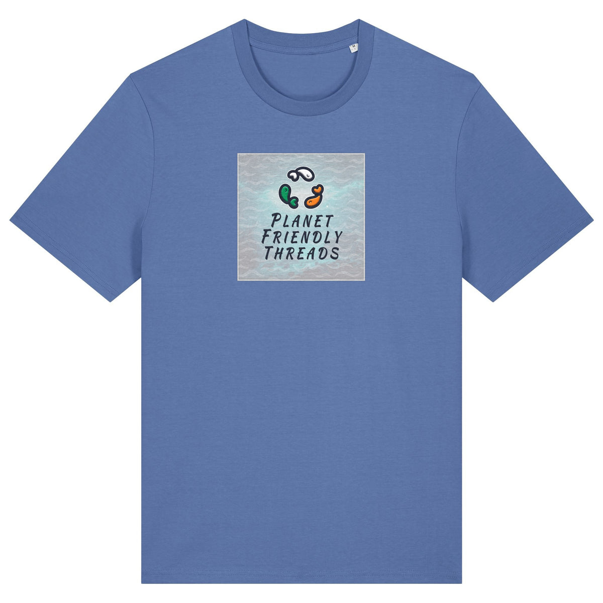 PFT Logo - SSSQUARE - Light Ocean | T-Shirt | Adult | Crewneck Short Sleeve | 180gsm Medium Fit | Bright Blue