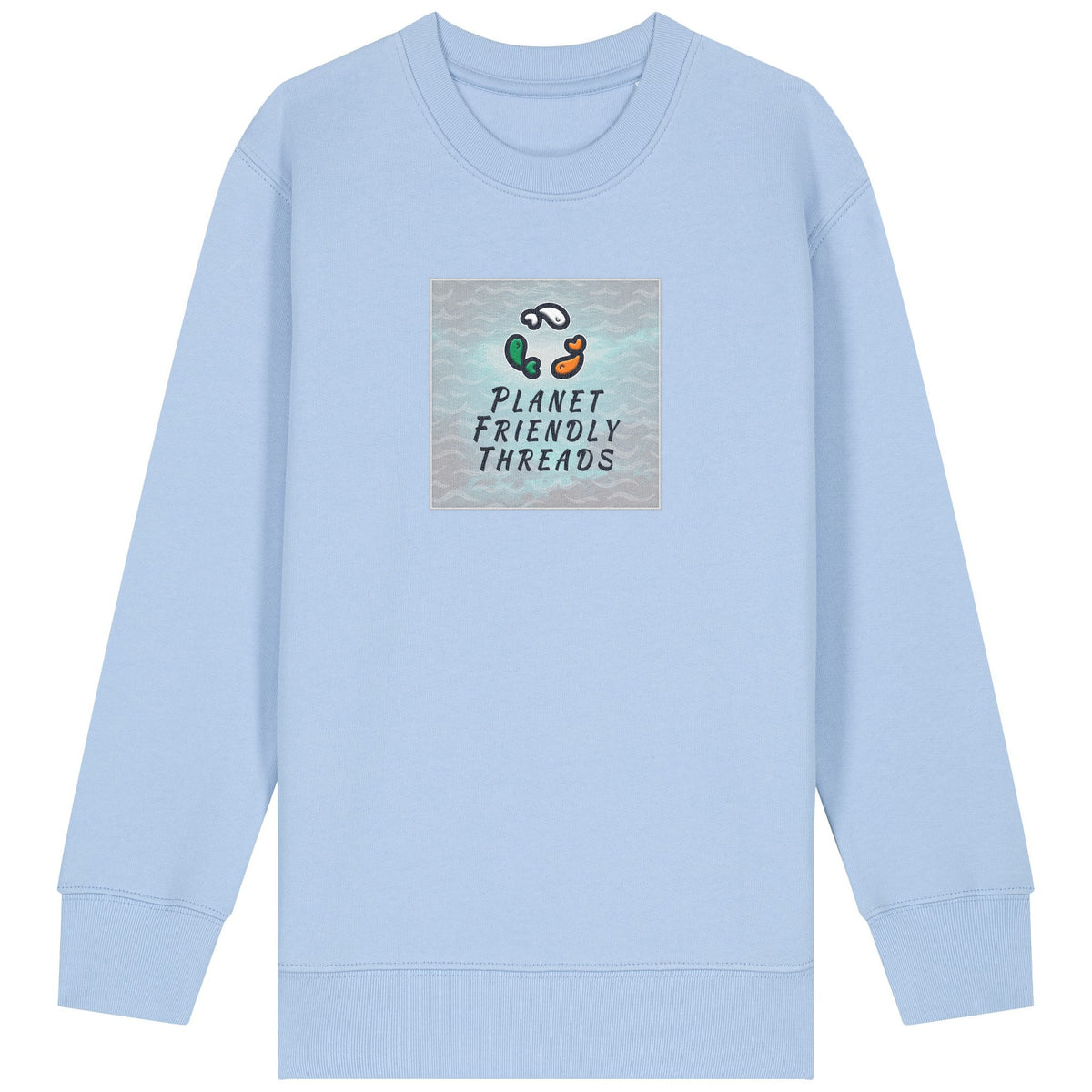 PFT Logo - SSSQUARE - Light Ocean | Jumper | Kids | Crewneck | 300gsm Medium Fit | Blue Soul