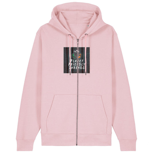 PFT Logo - dark | Hoodie | Adult | Zip | 350gsm Medium Fit | Cotton Pink