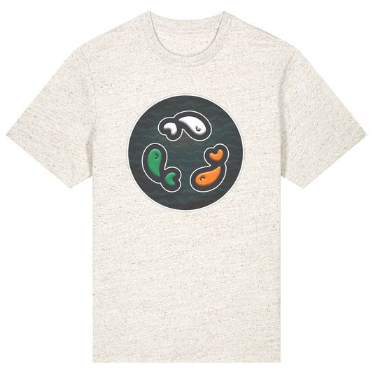 PFT Fish - Circle - Dark | T-Shirt | Adult | Crewneck Short Sleeve | 215gsm Relaxed Fit | Eco-Heather