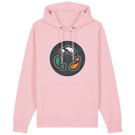 PFT Fish - Circle - Dark | Hoodie | Adult | Cosy | 350gsm Medium Fit | Cotton Pink