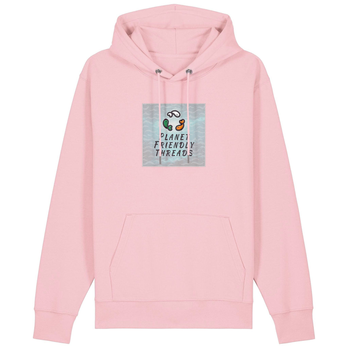 PFT Logo - SSSQUARE - Light Ocean | Hoodie | Adult | Cosy | 350gsm Medium Fit | Cotton Pink