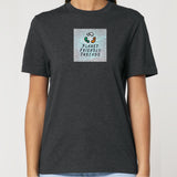 PFT Logo - SSSQUARE - Light Ocean | T-Shirt | Adult | Crewneck Short Sleeve | 180gsm Medium Fit | Dark Heather Grey
