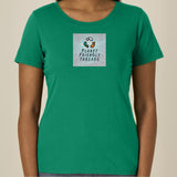 PFT Logo - SSSQUARE - Light Ocean | T-Shirt | Adult | Ladies Short Sleeve | 155gsm Fitted | Verdant Green