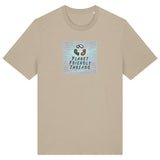 PFT Logo - SSSQUARE - Light Ocean | T-Shirt | Adult | Crewneck Short Sleeve | 180gsm Medium Fit | Desert Dust
