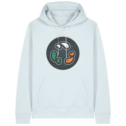 PFT Fish - Circle - Dark | Hoodie | Adult | Cosy | 350gsm Medium Fit | Blue Ice