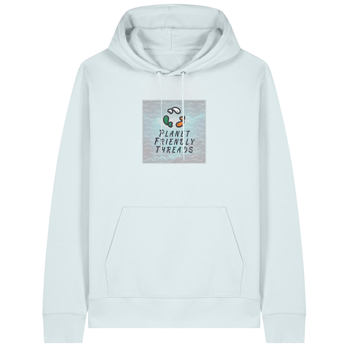 PFT Logo - SSSQUARE - Light Ocean | Hoodie | Adult | Cosy | 350gsm Medium Fit | Blue Ice