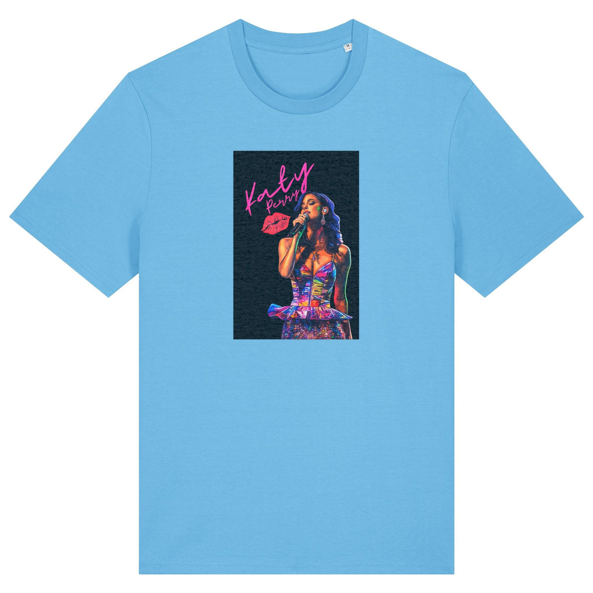 Katy Perry | T-Shirt | Adult | Crewneck Short Sleeve | 180gsm Medium Fit | Aqua Blue