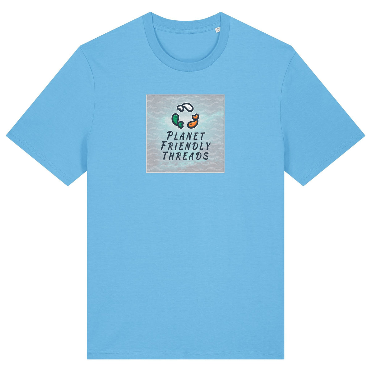 PFT Logo - SSSQUARE - Light Ocean | T-Shirt | Adult | Crewneck Short Sleeve | 180gsm Medium Fit | Aqua Blue