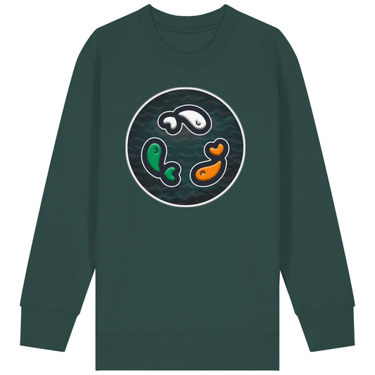 PFT Fish - Circle - Dark | Jumper | Kids | Crewneck | 300gsm Medium Fit | Glazed Green