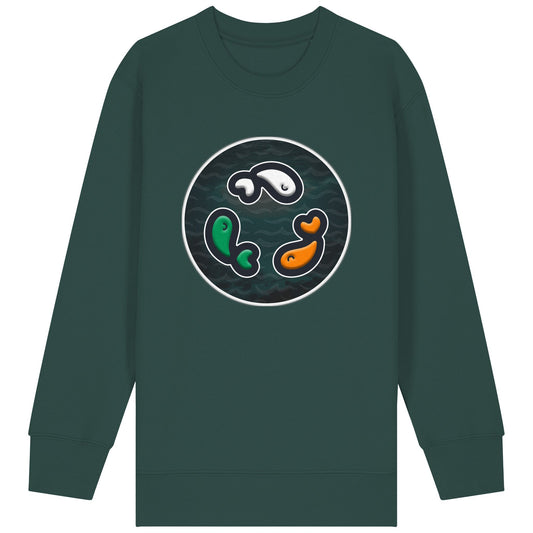 PFT Fish - Circle - Dark | Jumper | Kids | Crewneck | 300gsm Medium Fit | Glazed Green