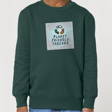 Planet Friendly Logo - Square - Ocean Light | Jumper | Kids | Crewneck | 300gsm Medium Fit | Glazed Green