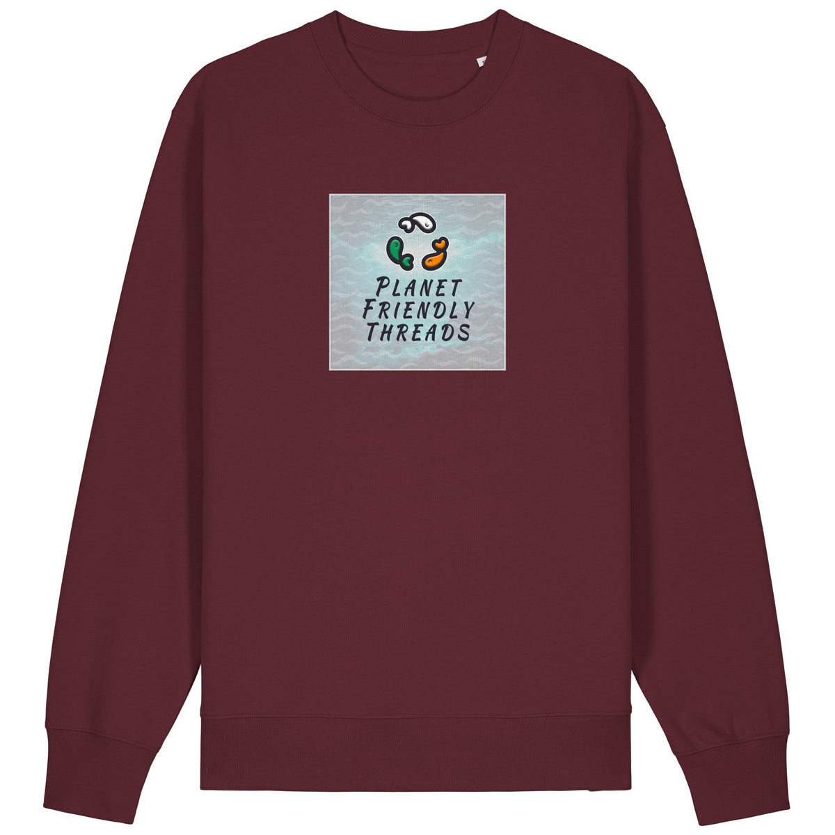 PFT Logo - SSSQUARE - Light Ocean | Jumper | Adult | Crewneck | 350gsm Medium Fit | Burgundy