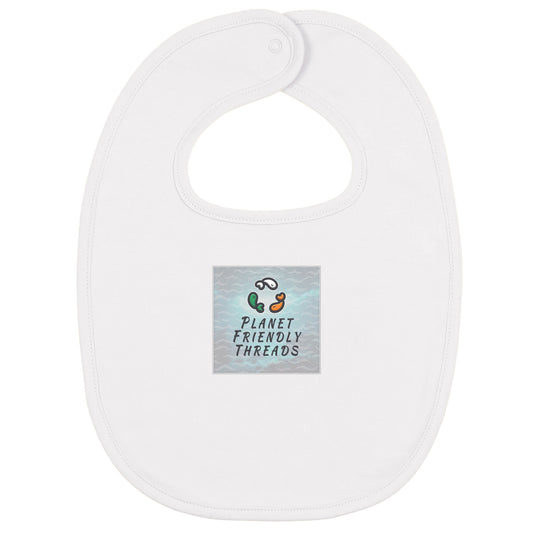Planet Friendly Logo - Square - Ocean Light | Other | Baby | Bib | 210gsm | White