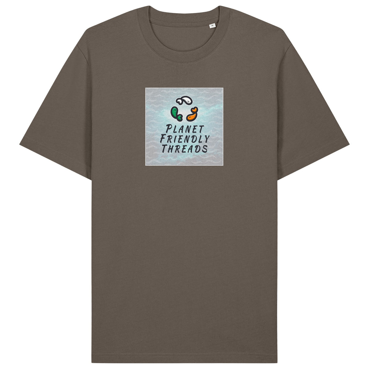 PFT Logo - SSSQUARE - Light Ocean | T-Shirt | Adult | Crewneck Short Sleeve | 215gsm Relaxed Fit | Mocha