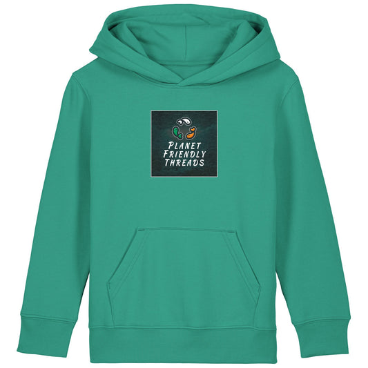 PFT Logo - dark | Hoodie | Kids | Cosy | 300gsm Medium Fit | Go Green