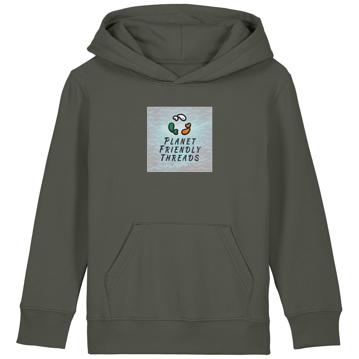 PFT Logo - SSSQUARE - Light Ocean | Hoodie | Kids | Cosy | 300gsm Medium Fit | Khaki