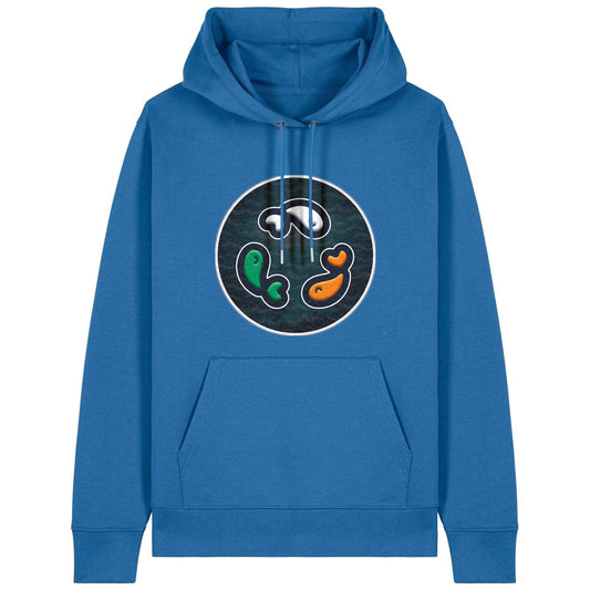 PFT Fish - Circle - Dark | Hoodie | Adult | Cosy | 350gsm Medium Fit | Mindful Blue