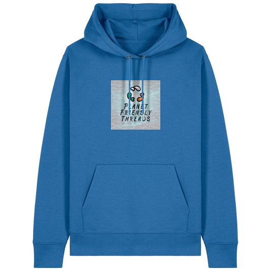 Planet Friendly Logo - Square - Ocean Light | Hoodie | Adult | Cosy | 350gsm Medium Fit | Mindful Blue