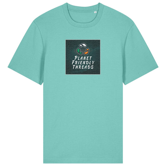 PFT Logo - dark | T-Shirt | Adult | Crewneck Short Sleeve | 215gsm Relaxed Fit | Pool Blue