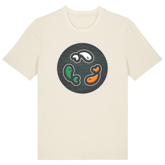 PFT Fish - Circle - Dark | T-Shirt | Adult | Crewneck Short Sleeve | 180gsm Medium Fit | Natural Raw