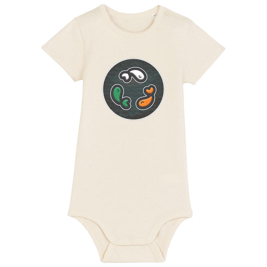 PFT Fish - Circle - Dark | Other | Baby | Onesie | 210gsm Fitted | Natural Raw