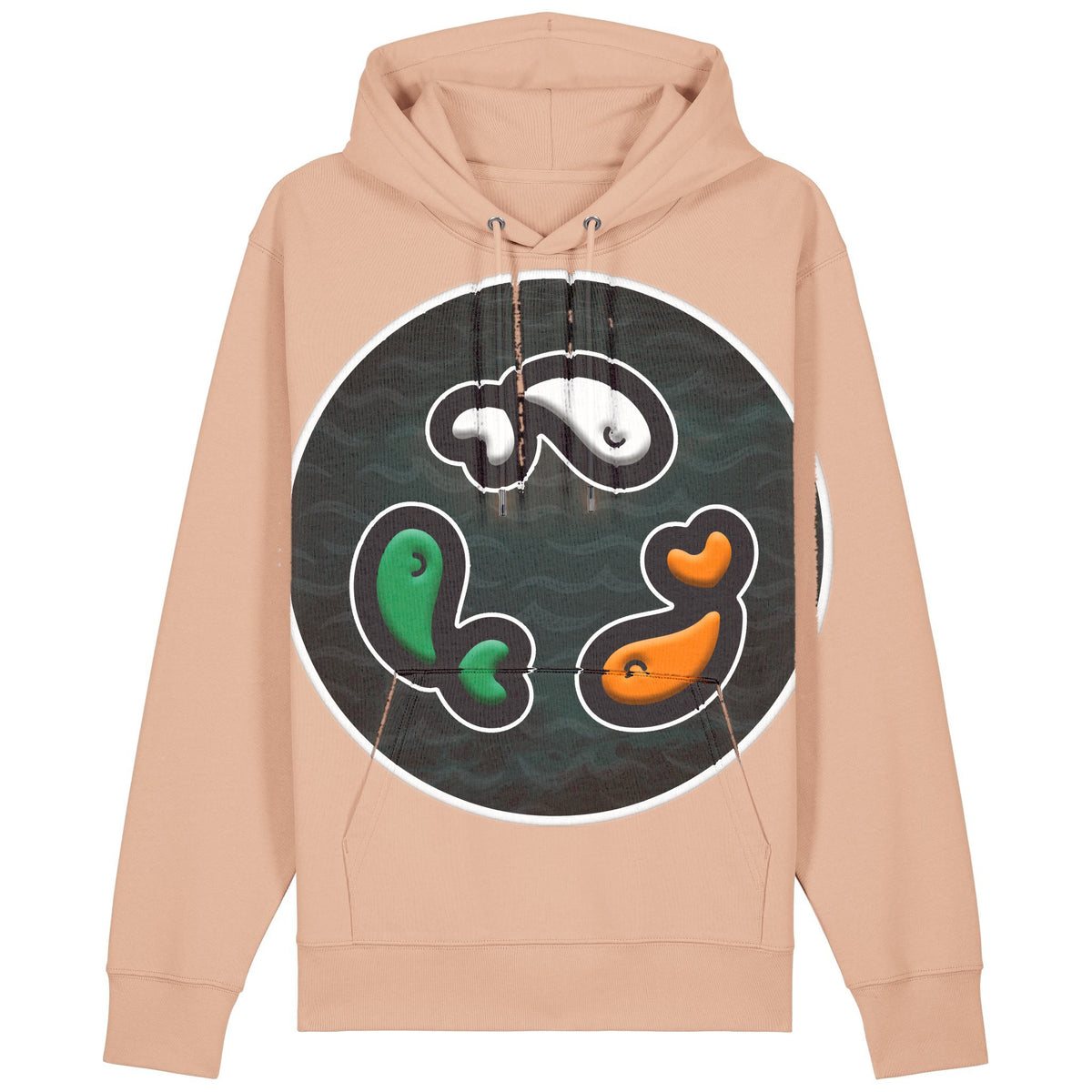 PFT Fish - Circle - Dark | Hoodie | Adult | Cosy | 350gsm Medium Fit | Fraiche Peche