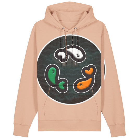 PFT Fish - Circle - Dark | Hoodie | Adult | Cosy | 350gsm Medium Fit | Fraiche Peche