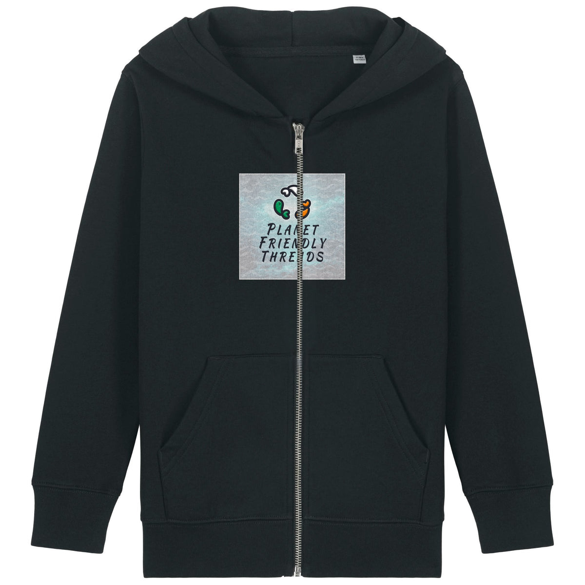 PFT Logo - SSSQUARE - Light Ocean | Hoodie | Kids | Zip | 300gsm Medium Fit | Black