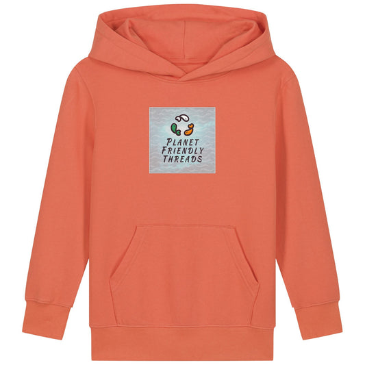 Planet Friendly Logo - Square - Ocean Light | Hoodie | Kids | Cosy | 300gsm Medium Fit | Fiesta