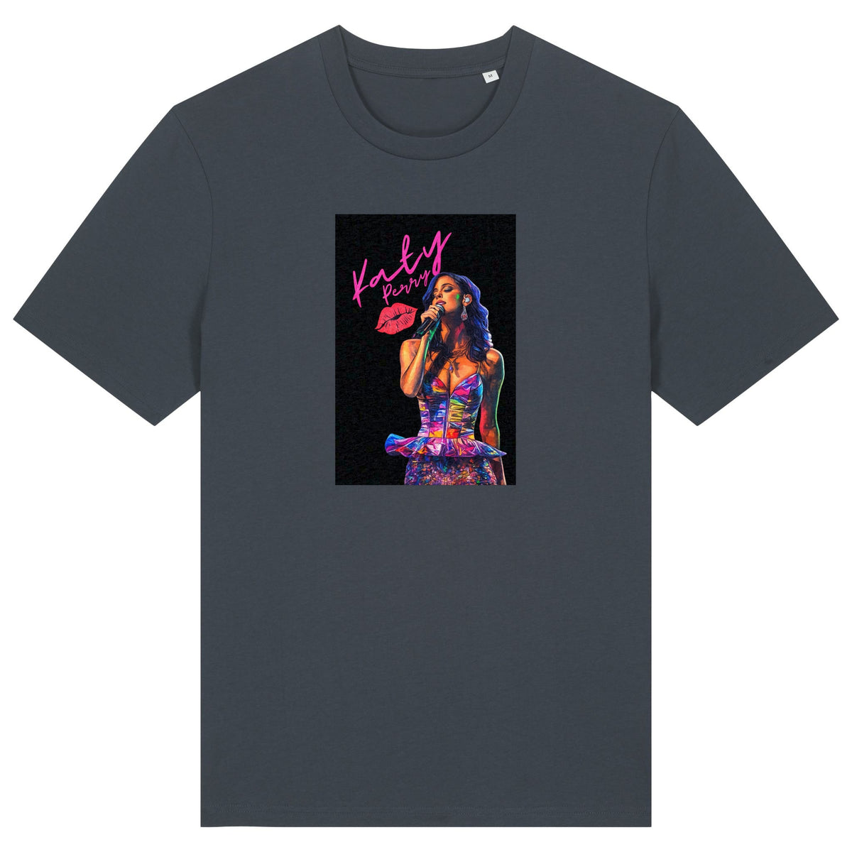 Katy Perry | T-Shirt | Adult | Crewneck Short Sleeve | 180gsm Medium Fit | India Ink Grey