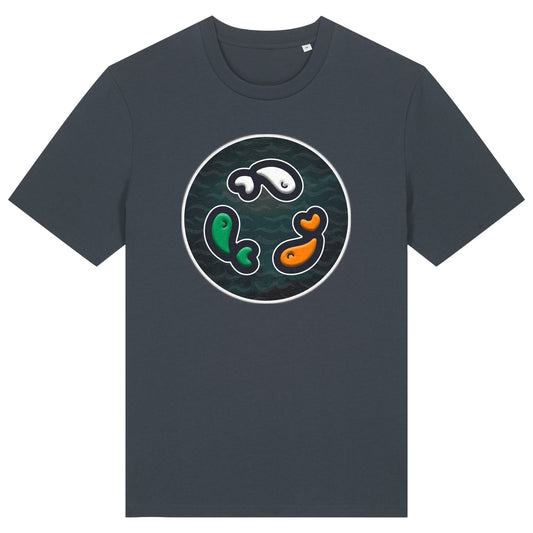 PFT Fish - Circle - Dark | T-Shirt | Adult | Crewneck Short Sleeve | 180gsm Medium Fit | India Ink Grey
