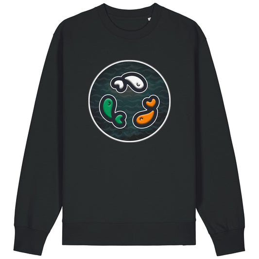 PFT Fish - Circle - Dark | Jumper | Adult | Crewneck | 350gsm Medium Fit | Black