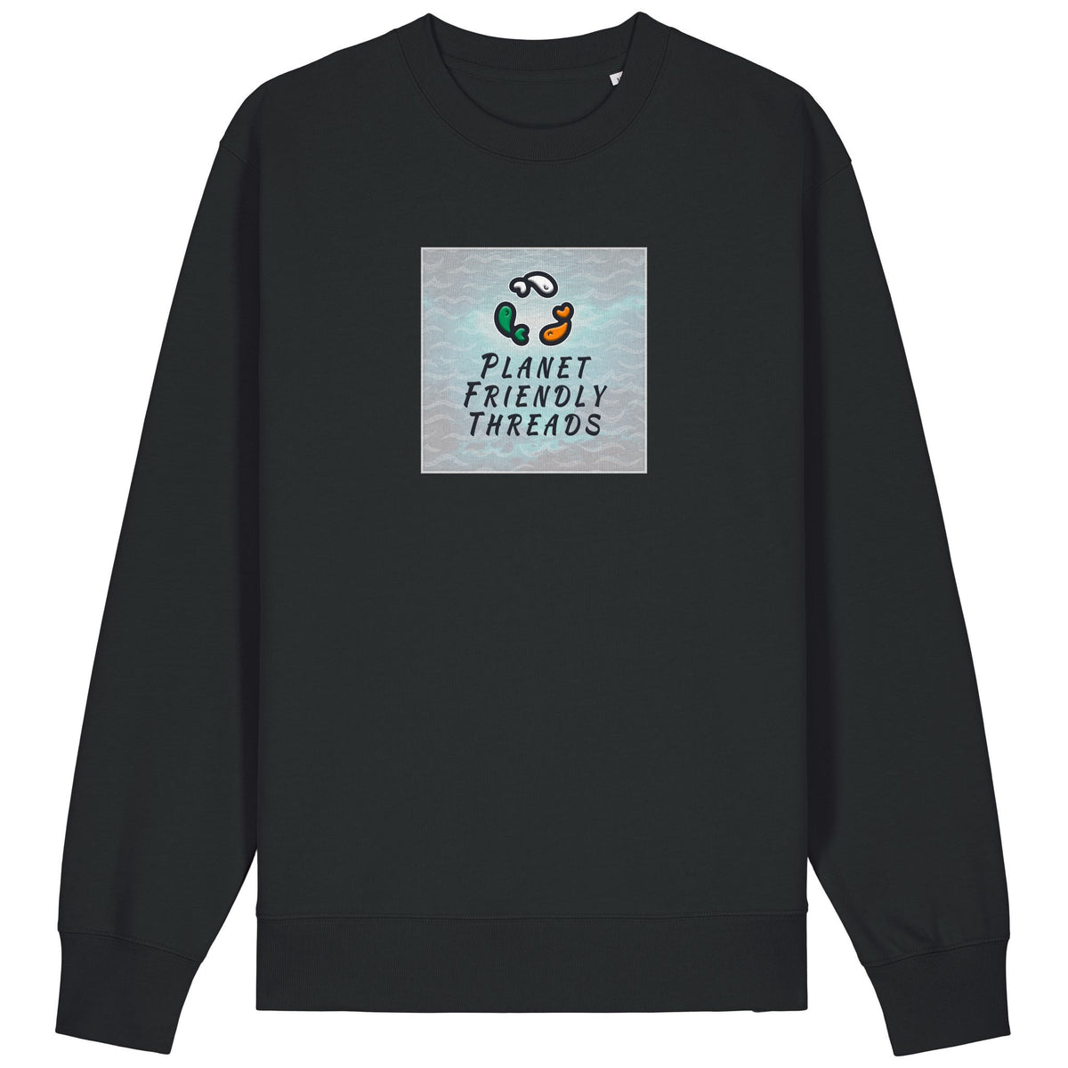 PFT Logo - SSSQUARE - Light Ocean | Jumper | Adult | Crewneck | 350gsm Medium Fit | Black