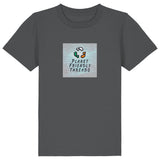 PFT Logo - SSSQUARE - Light Ocean | T-Shirt | Kids | Crewneck Short Sleeve | 155gsm Medium Fit | Anthracite
