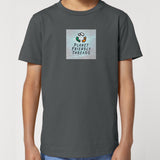 PFT Logo - SSSQUARE - Light Ocean | T-Shirt | Kids | Crewneck Short Sleeve | 155gsm Medium Fit | Anthracite