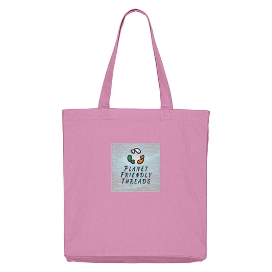 Planet Friendly Logo - Square - Ocean Light | Other | Adult | Tote Bag | 220gsm | Bubble Pink
