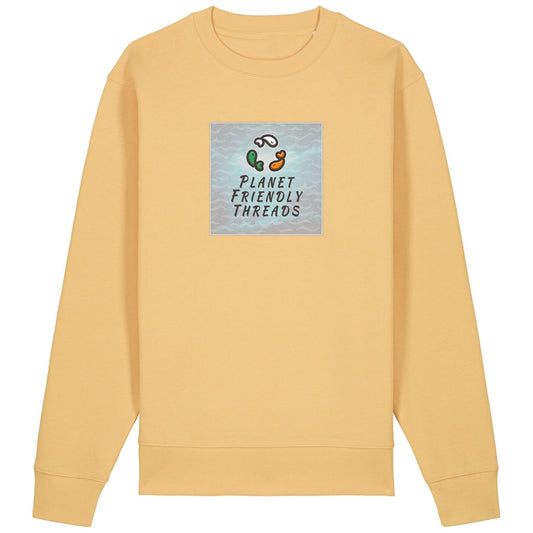 Planet Friendly Logo - Square - Ocean Light | Jumper | Adult | Crewneck | 350gsm Medium Fit | Nispero