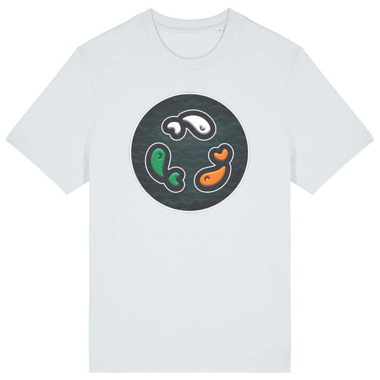 PFT Fish - Circle - Dark | T-Shirt | Adult | Crewneck Short Sleeve | 215gsm Relaxed Fit | Blue Ice